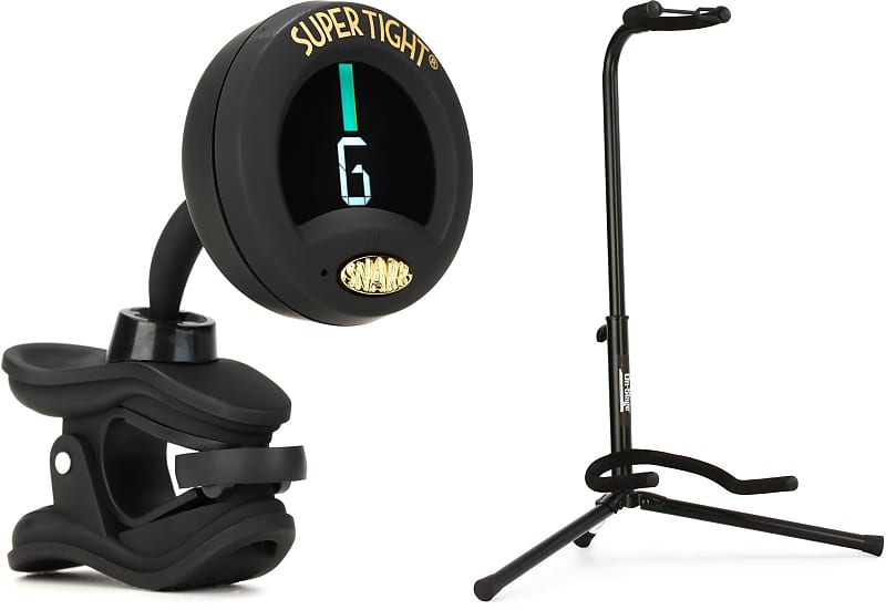 Snark ST-8 Super Tight Chromatic Tuner Bundle with On-Stage XCG-4 Classic  Guitar Stand