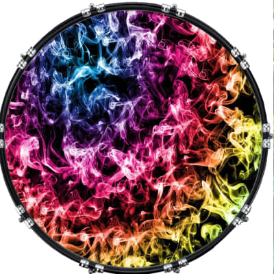 Custom Graphical 22 Kick Bass Drum Head Skin -Space - Moon Effect 1