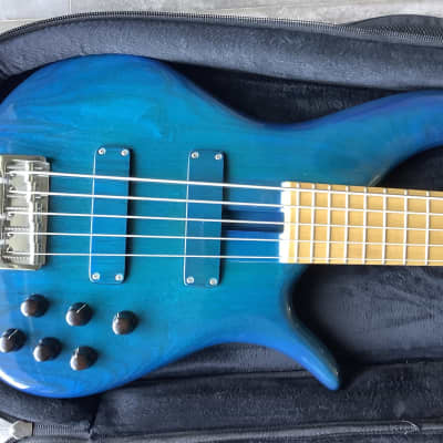 F Bass BN5 Fretted 2008 Transparent Blue image 1
