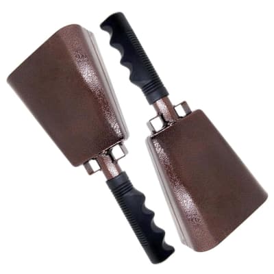 4 Pcs Cow Print Cowbell with Handle Cow Bells Noise Makers Loud Cowbells  for Sporting Events Hand Percussion Cowbells Large and Small Metal Cheering