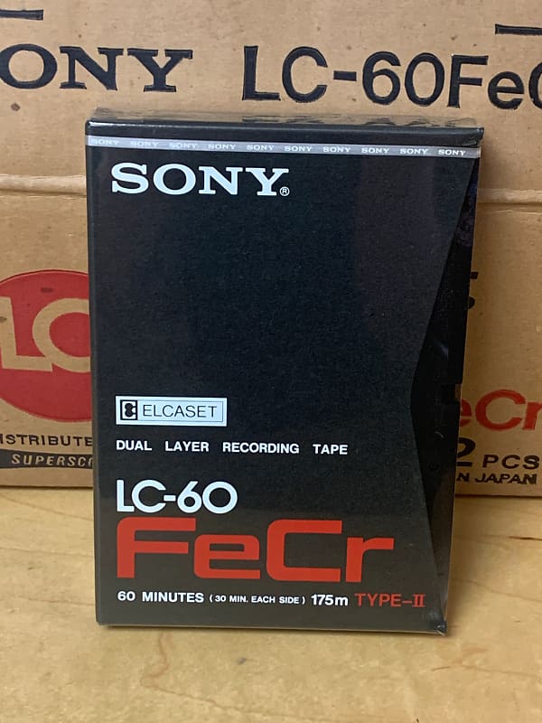 Sony LC-60 FeCr Elcaset Blank Audio Tape Full Box of 12  			