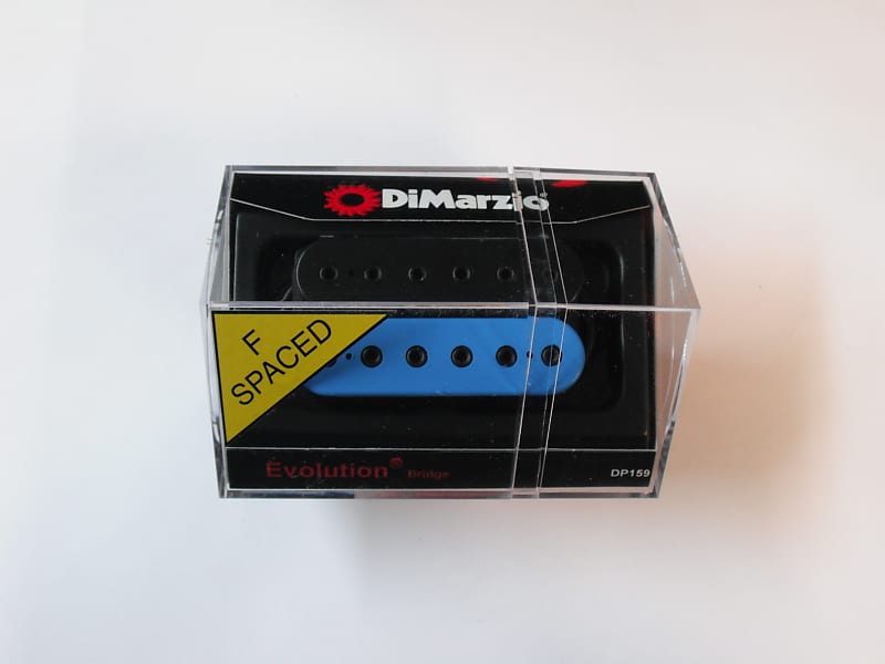 DiMarzio F-spaced Evolution Bridge Humbucker Blue/Black W/Black Poles DP 159 image 1