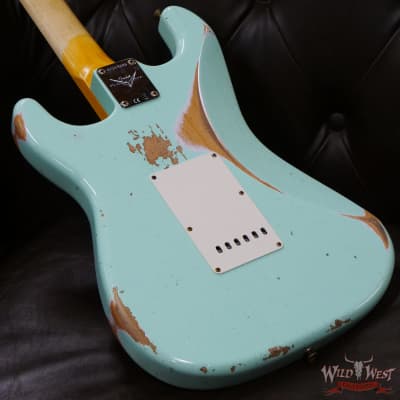 Fender Custom Shop 1959 Stratocaster AAA Rosewood Board Hand-Wound Pickups Heavy Relic Faded Aged Surf Green image 12