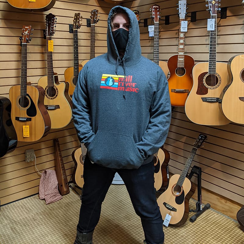 Mill River Music Pullover Hoodie 1st Edition Main Logo Unisex Ch Heather 3XL