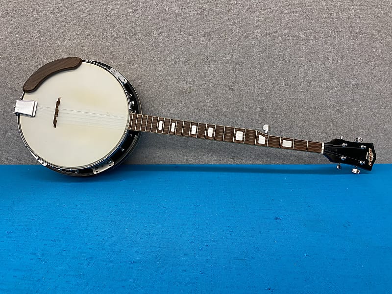 Vintage Checkmate 5 String Banjo Natural Chrome Japan Ready To Play