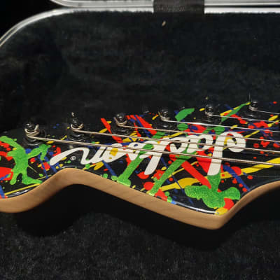 Jackson USA Custom Shop Def Leppard Tour Played Phil Collen Hand-Painted Splatter Signed Guitar PC1 image 11