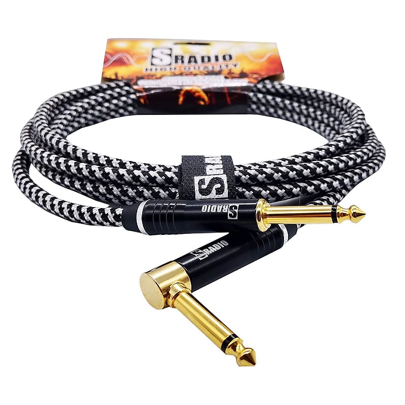 TNP 6.35mm Guitar Cable (15FT) - 1/4 Inch TS Male 6.35mm Phono Jack  Straight Plug Musical Instrument Patch Cable Wire Cord for Electric Bass  Guitar