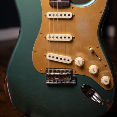 Fender Custom Shop Limited Edition Roasted "Big Head" Stratocaster - Faded Aged Sherwood Green Metallic image 7
