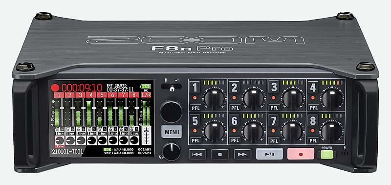 Zoom F8n Pro Professional Field Recorder/Mixer, Audio for Video, 32-bit/192 kHz Recording, 10 Channel Recorder, 8 XLR/TRS Inputs, Timecode, Ambisonics Mode, Battery Powered, Dual SD Card Slots image 1