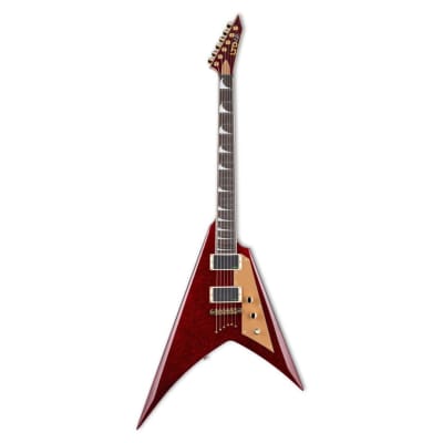 ESP KH-V Kirk Hammett Signature Series 6-String Electric Guitar with Macassar Ebony Fingerboard, Includes Deluxe Hardshell Case (Right-Handed, Red Sparkle) image 1