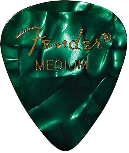 Fender 351 Premium Celluloid Guitar Picks - MEDIUM, GREEN MOTO 12-Pack (1 Dozen) image 1