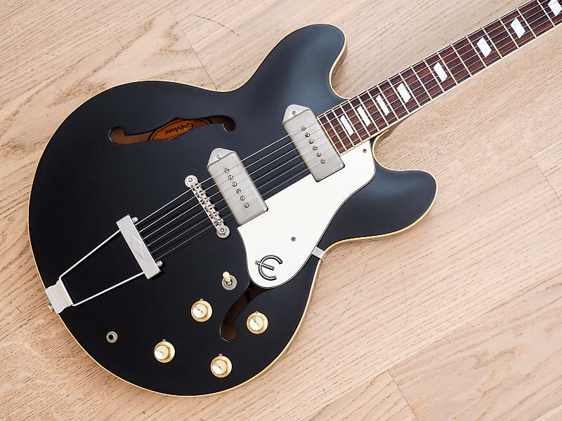 1992 Epiphone Casino Vintage Reissue Electric Guitar Ebony | Reverb