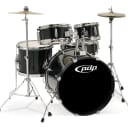 PDP Player 5-Piece Junior Kit, Black w/Hardware and Cymbals PDJR18KTCB