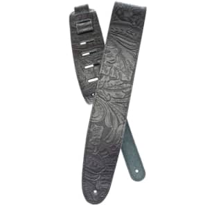 D'Addario 25LE00 2.5" Embossed Leather Guitar Strap