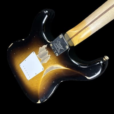 Mint Fender Custom Shop LTD 70th Anniversary 1954 Stratocaster Heavy Relic 2-Color Sunburst w/case image 8