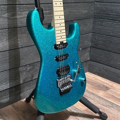 Charvel Pro-Mod San Dimas Style 1 HSS FR M Electric Guitar - Aqua Flake image 2