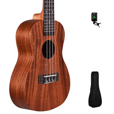 Concert Slim Ukulele Tiki Uku Arched Back Électric-Acoustic