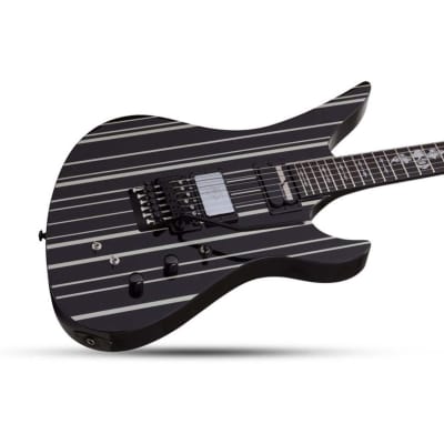 Schecter Synyster Custom-S Synyster Gates Signature Electric Guitar (Gloss Black with Silver Pin Stripes) image 4