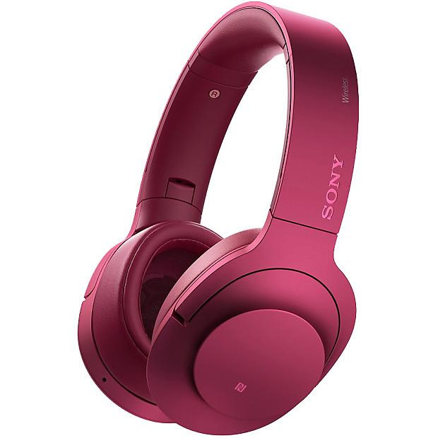 Sony Wireless NC On Ear Bluetooth Headphone w NFC Bordeaux Pink w Power Bank Bundle Reverb