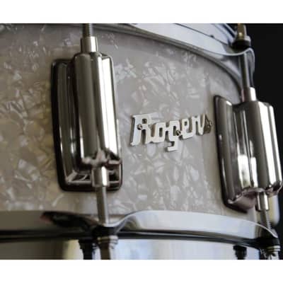 Rogers Dyna-sonic 14x5 Wood Shell Snare Drum White Marine Pearl w/Beavertail Lugs image 2
