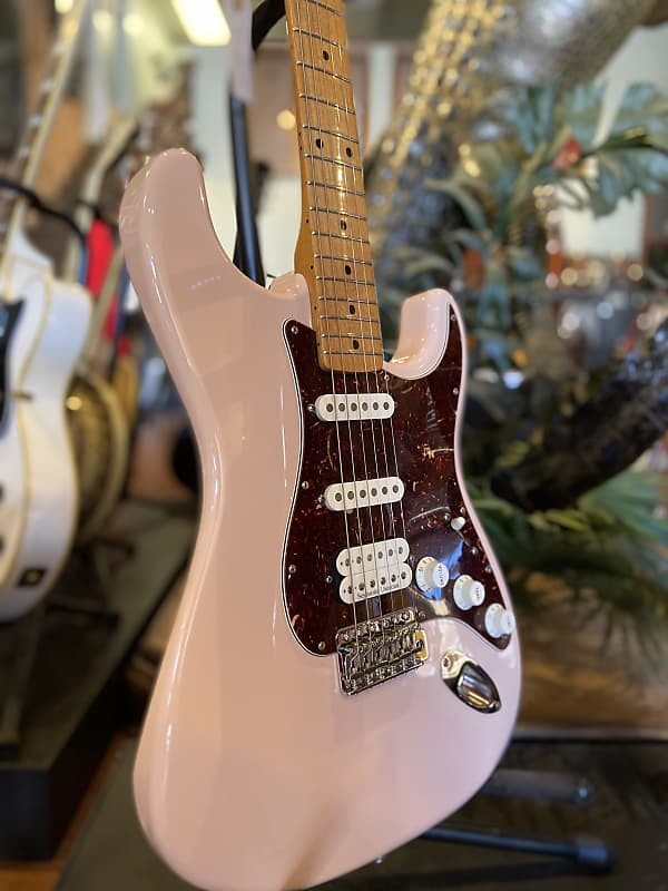 Fender Shell Pink HSS Strat w/ 50's Classic Player Neck / Pearly Gate and Texas Spec Pickups / Tweed image 1