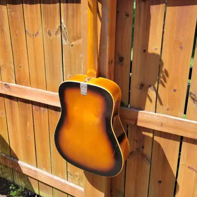 1960's Framus (Germany) Made Contessa Texan Flattop Acoustic Guitar Good Player Gigbag Included image 5