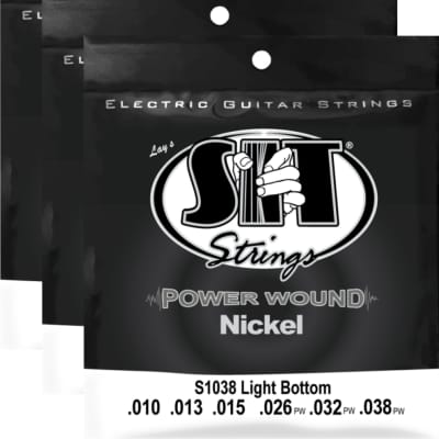 S I T Strings Electric Guitar Nickel Power Wound S1038 3PK for sale