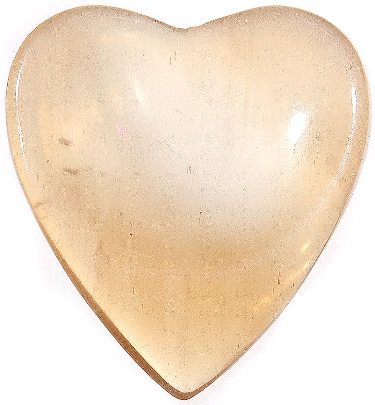 W4M Clear Horn Luxury Guitar Pick - Heart Shape - Right Hand - Dimple Thumb - Groove Index image 1