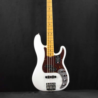Mint Fender American Ultra Precision Bass Arctic Pearl Maple Fingerboard image 2