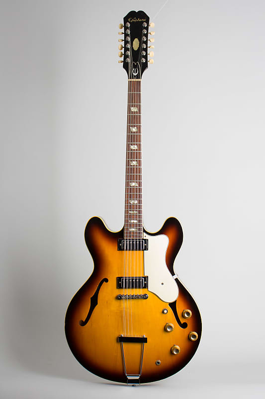 Epiphone  E360TD-C12 Riviera 12 String Semi-Hollow Body Electric Guitar (1967), ser. #064579, black tolex hard shell case. image 1