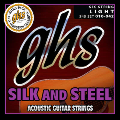 GHS Silk & Steel Acoustic Guitar Strings; 10-42 image 1