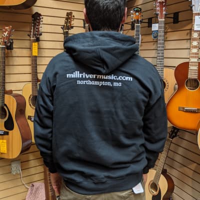 Mill River Music Pullover Hoodie 1st Edition Main Logo Unisex Black Large image 4