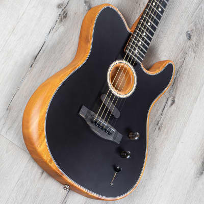 Fender American Acoustasonic Telecaster Electric Acoustic Guitar, Black image 2