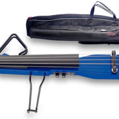 STAGG Transparent Blue Electric Double Bass with Gigbag Plus 1/4" Output  EUB Electric Upright Bass image 1