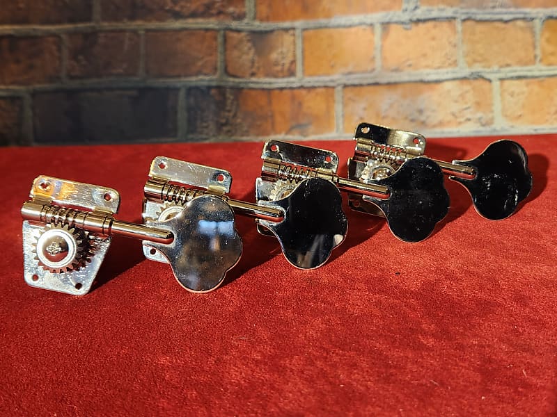 Fender Vintage Style Bass Tuning Machine Heads Nickel Good Reverb