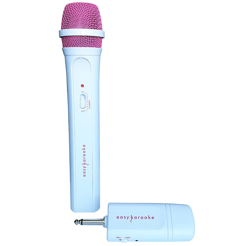 Easy Karaoke Wireless Microphone Pink White