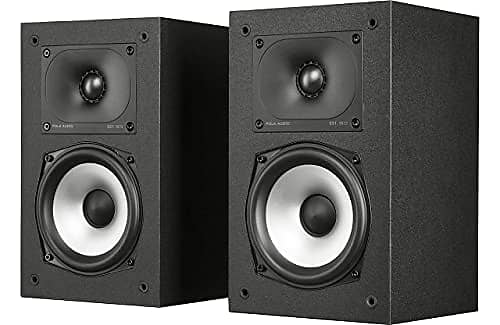Polk Monitor XT15 Pair of Bookshelf or Surround Speakers - Hi-Res Audio Certified, Dolby Atmos &amp; DTS:X Compatible, 1&quot; Terylene Tweeter &amp; 5.25&quot; Dynamically Balanced Woofer, Midnight Black  			