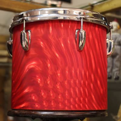 1966 Slingerland 'Modern Combo' in Red Satin Flame 14x18 14x16 9x13 9x10 image 3