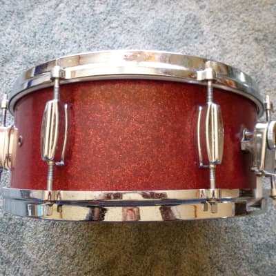 Zim-Gar 14x5.5" vintage snare drum 1960s - sparkle red with video image 5