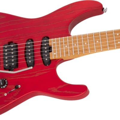 Charvel Pro-Mod DK24 HSS 2PT CM Ash Electric Guitar, Red Ash image 4