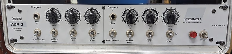 Peavey VMP-2 Dual Channel Vacuum Tube Microphone Preamp with 2-Band EQ 2000s - White image 1