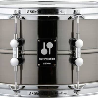 Sonor Kompressor Brass Snare Drum, Black Nickel Plated, 13" x 7" image 1