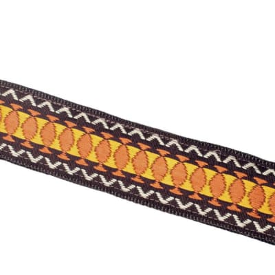 Henry Heller HVDX-03 Vintage Deluxe Reissue Guitar Strap Jacquard Weave With Brown Poly Backing image 2