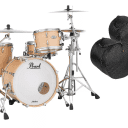 Pearl Masters Complete 22x16_12x8_16x16 Matte Natural Maple Drums Shells +GigBags! Authorized Dealer
