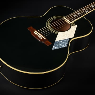 2000 Epiphone MIK SQ-180 Neil Diamond Signature Limited Edition - Metallic Black | Korea Custom Acoustic Guitar | Case image 7