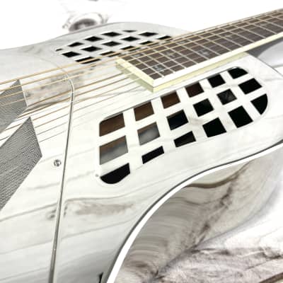 Royall Resonators Royall Trifecta Bright Mirror Nickel Finish Brass Body Tricone Resonator Guitar image 11