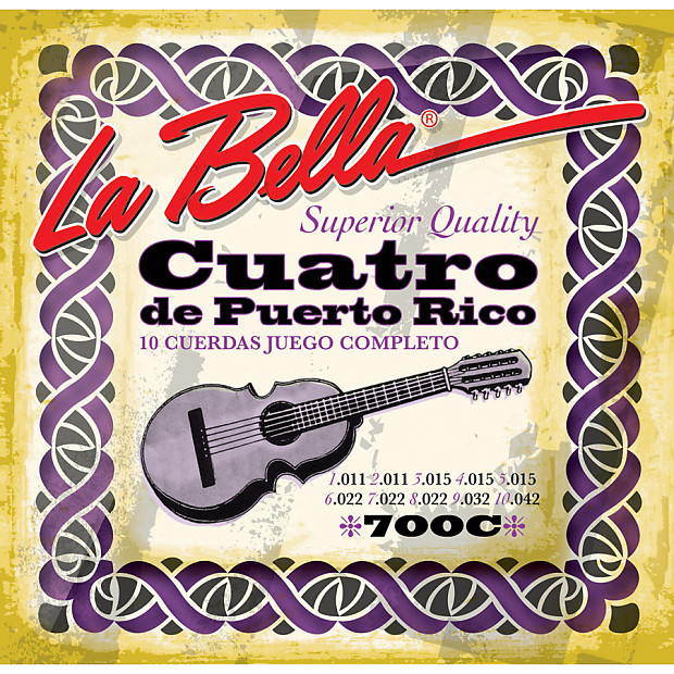 La Bella 700C Puerto Rican Cuatro Strings image 1
