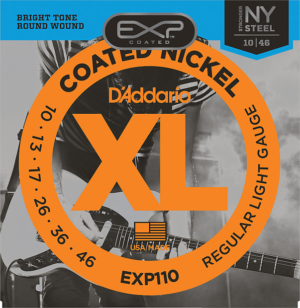 D'Addario EXP110 Coated Electric Guitar Strings, Light Gauge image 1