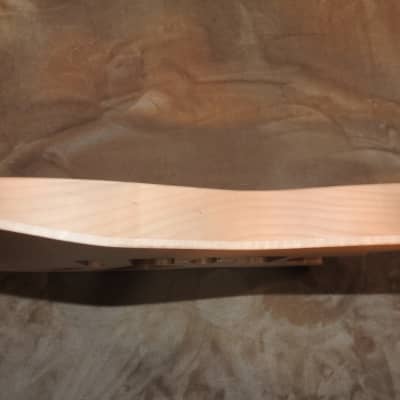 Unfinished Stratocaster Body Book Matched Figured Flame Maple Top 2 Piece Alder Back Chambered, Standard Tele Pickup Routes Arm Contour 3lbs 8.7oz! image 15