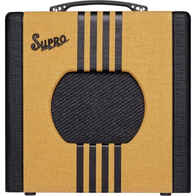 Supro Delta King 8 Combo 1 Watt Guitar Amplifier, Tweed w/ Black Stripes image 6